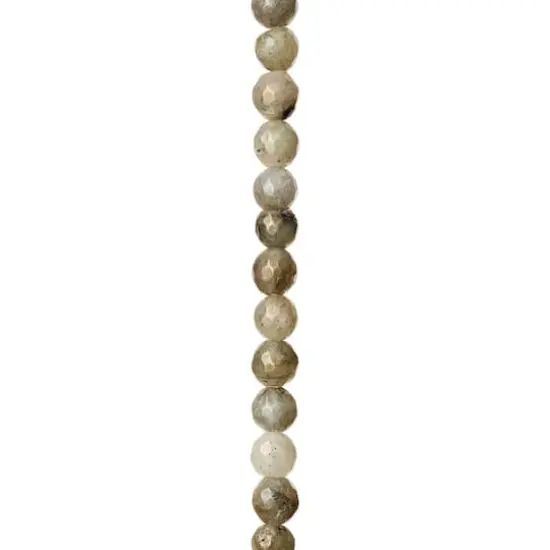 White Labradorite Silverite Facted Round Beads by Bead Landing&reg;, 6mm {1}