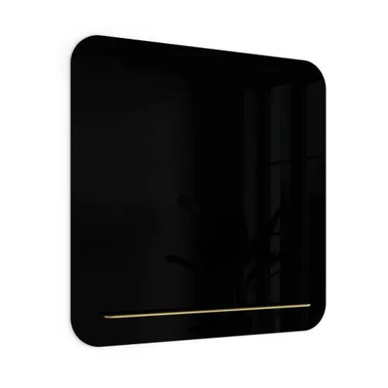 U Brands Framed Rounded Edge Black Magnetic Glass Dry-Erase Board, 36" x 36" {1}