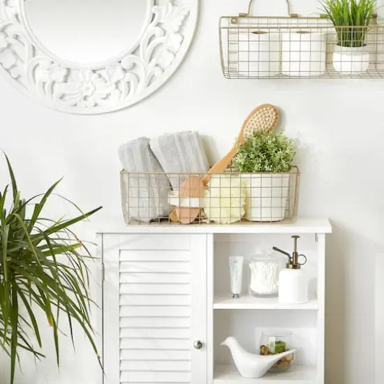 DII&reg; Medium Wire Wall Baskets, 2ct. Gold {6}