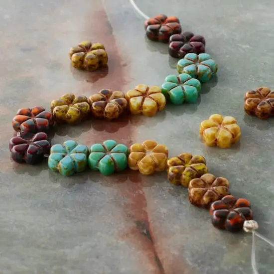 Autumn Czech Glass Flower Beads, 10.6mm by Bead Landing&trade; {3}