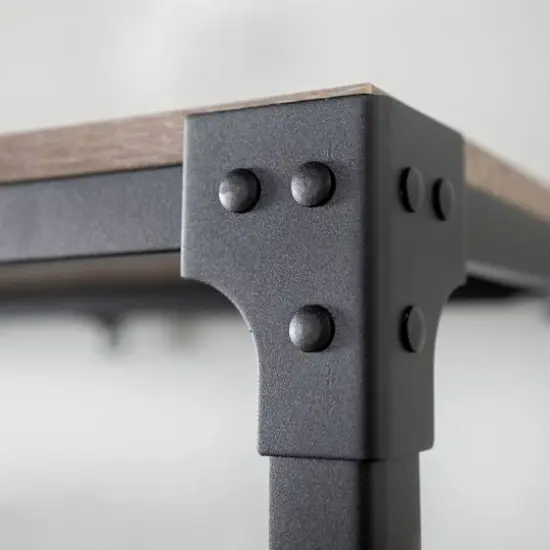 Walker Edison 64" Driftwood Angle Iron Industrial Bookcase {5}