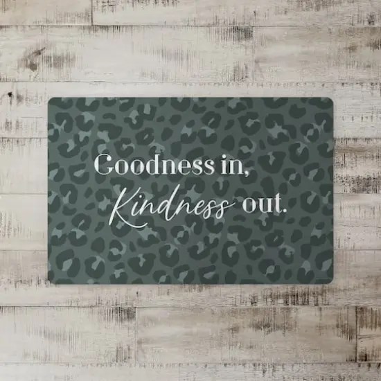 Goodness In Kindness Out Leopard Floor Mat Gray {3}