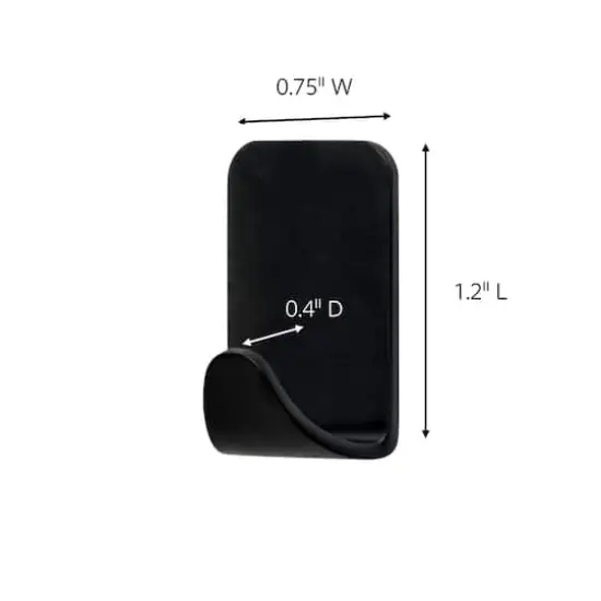 Command&trade; Small Decorative Metal Hooks, Matte Black {3}