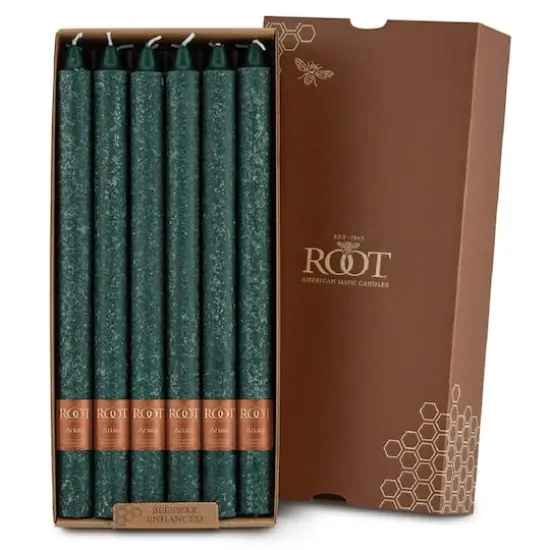 Root Candles 12" Unscented Timberline&trade; Arista&trade; Taper Candles, 12ct. Dark Green {1}