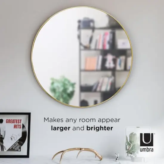 Umbra 34" Brass Hubba Round Wall Mirror {6}