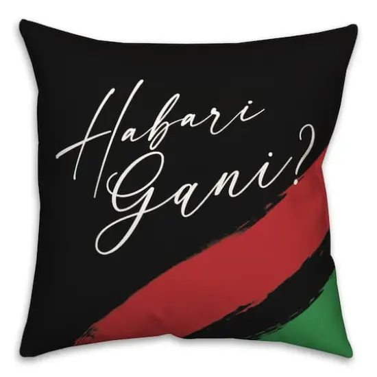 Habari Gani Strokes Kwanzaa Throw Pillow {1}