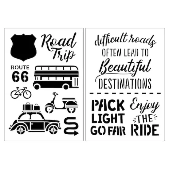 Road Trip Stencils, 7" x 10" by Craft Smart&reg; {1}
