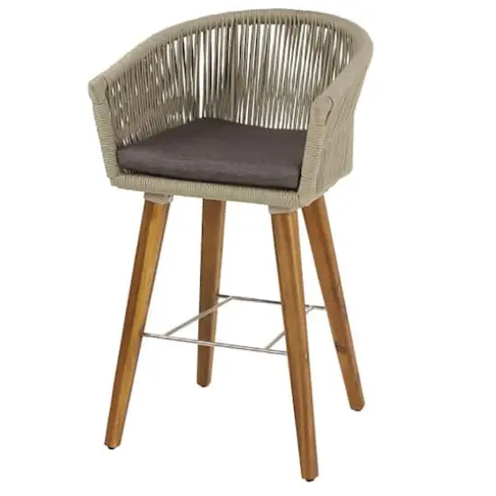 Gray Wood Modern Bar Stool {1}