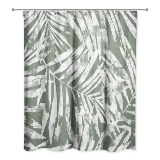 Tropical Leaves Shower Curtain Sage {3}
