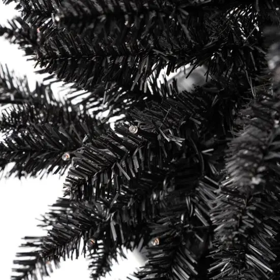 4ft. Pre-Lit Black Artificial Halloween Tree, LED Orange Lights {7}