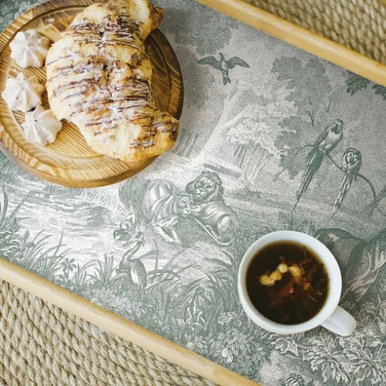 RoomMates Jungle Toile Peel & Stick Wallpaper Green/Gray {5}