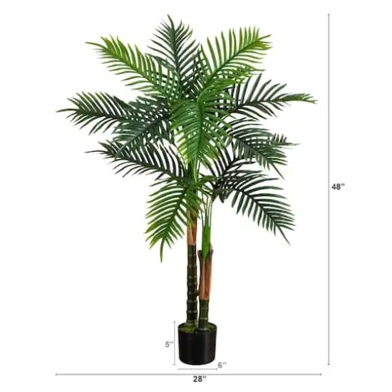 4ft. UV Resistant Artificial Double Robellini Palm Tree (Indoor/Outdoor) {3}