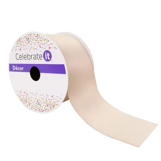 2.5" x 25ft. Taupe Satin Ribbon by Celebrate It&trade; {1}