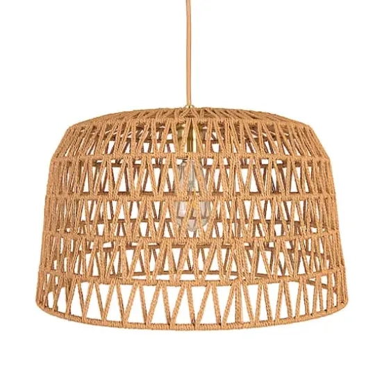 Hello Honey&reg; 19.5" Natural Woven Pendant Lamp {4}