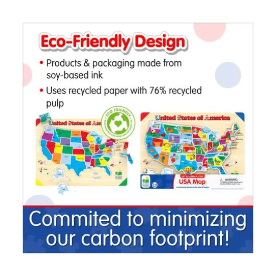 Lift & Learn Puzzle - USA Map: 40 Pcs {8}