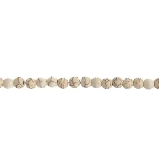 John Bead Earth's Jewels Natural Stone Round Beads, 6mm White Magnesite {1}