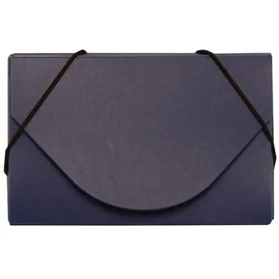 JAM Paper Plastic Business Card Holder Case Navy Blue Solid {1}