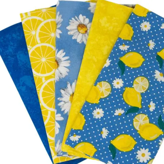 SINGER Lemon Floral Cotton Fabric Bundle {3}