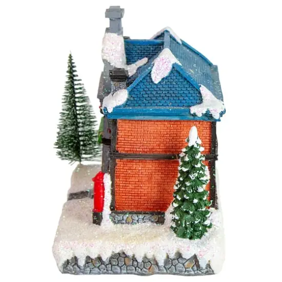7" Red LED Lighted Post Office Christmas Village Decoration {3}