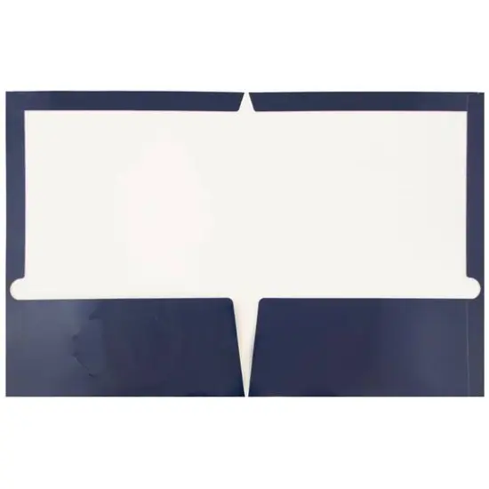 JAM Paper Laminated 2-Pocket Glossy Folders, 6ct. Navy Blue {4}