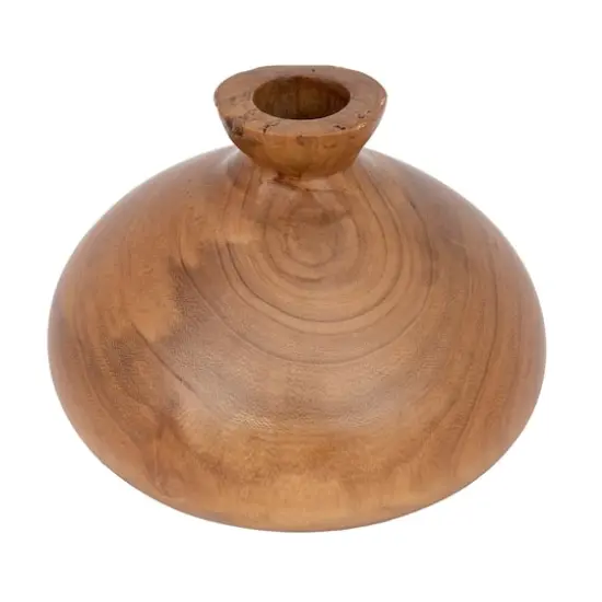 Hello Honey&reg; 5" Walnut Finish Decorative Paulownia Wood Vase {1}