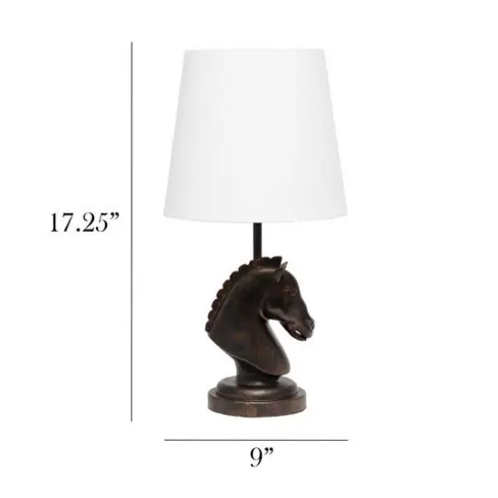 Simple Designs Chess Horse Table Lamp Dark Bronze {4}