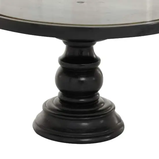 Black Wood and Glass Farmhouse Cake Stand with Cloche, 14" x 12" x 12" {4}
