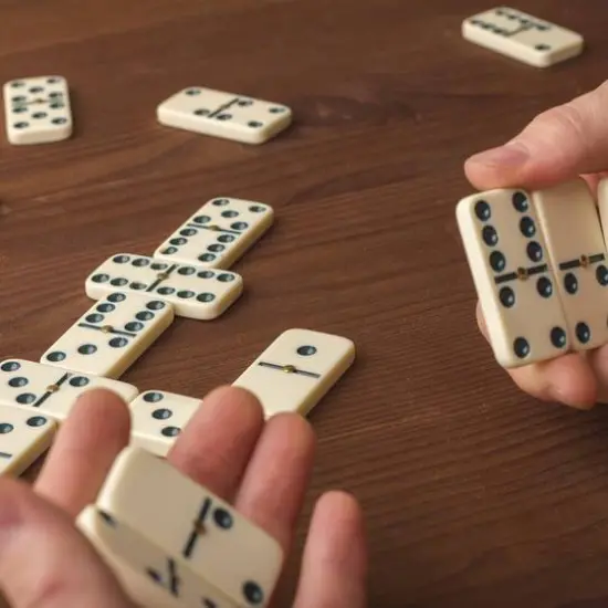 Toy Time Double Six Dominoes Set In Wooden Storage Case {7}