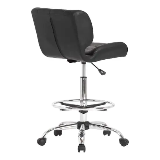 Studio Designs Crest Black Height Adjustable Drafting Chair with Footring {5}