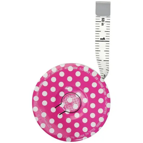 Prym&reg; Love Pink with White Polka Dots 60" Spring Tape Measure {3}