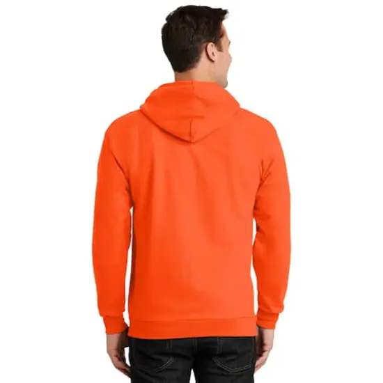 Port & Company® Tall Essential Fleece Full-Zip Hooded Sweatshirt Safety Orange {5}