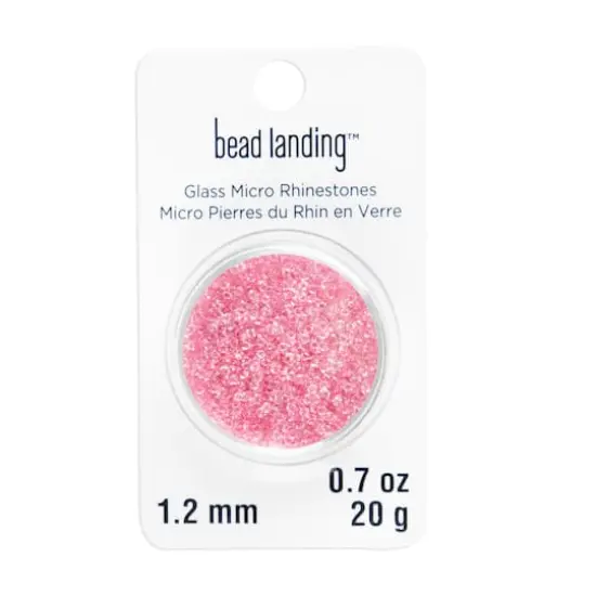 1.2mm Glass Micro Rhinestones by Bead Landing&trade;, 0.7oz. Rose {1}