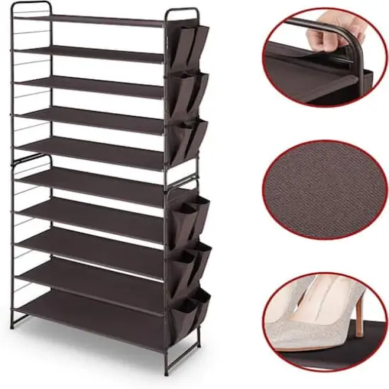 NEX&trade; Oumilen Bronze 5-Tier Stackable Shoe Rack {5}
