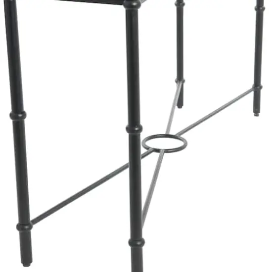 Hello Honey&reg; 48" Saratoga Rustic Wood & Metal Console Table Barn Door Gray {6}