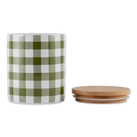 DII&reg; Buffalo Check Ceramic Canister Set Green and White {5}