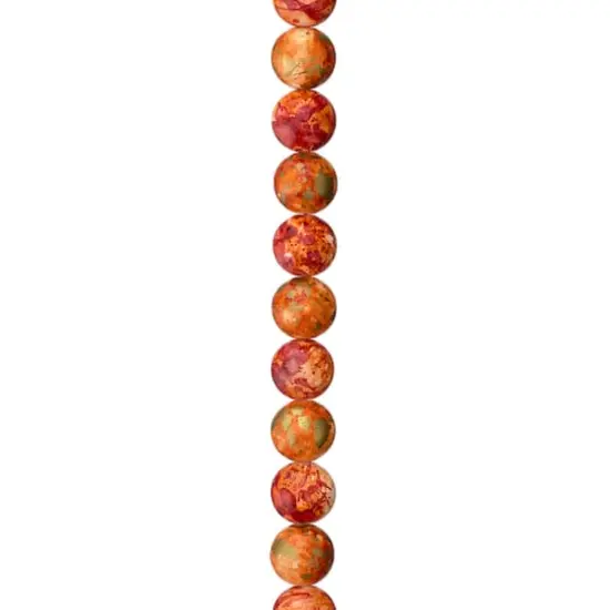 Orange Swirl Ceramic Round Beads, 10mm by Bead Landing&trade; {1}