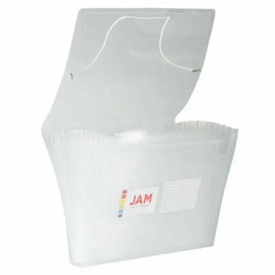 JAM Paper 9" x 13" 13-Pocket Expanding File, 2ct. Clear {1}