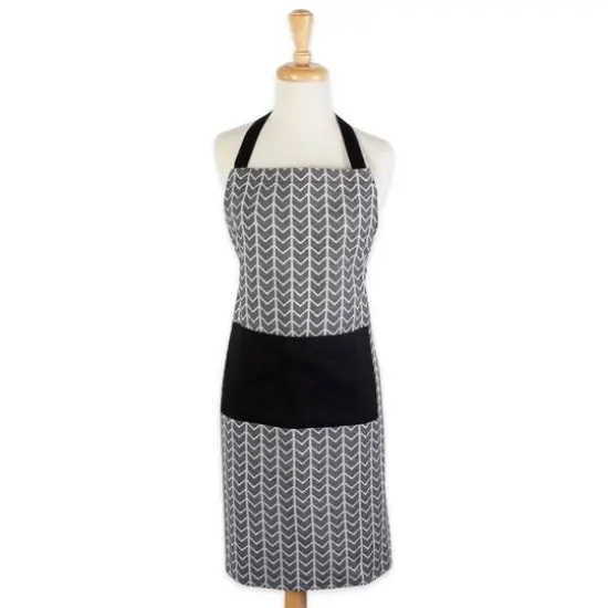 Black & White Herringbone Chef Apron {6}