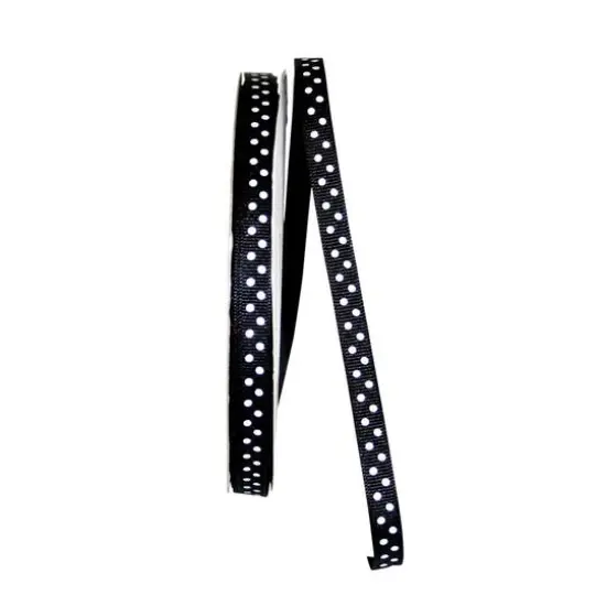 JAM Paper 3/8"x 50yd.Grosgrain Confetti Dots Ribbon Black {1}