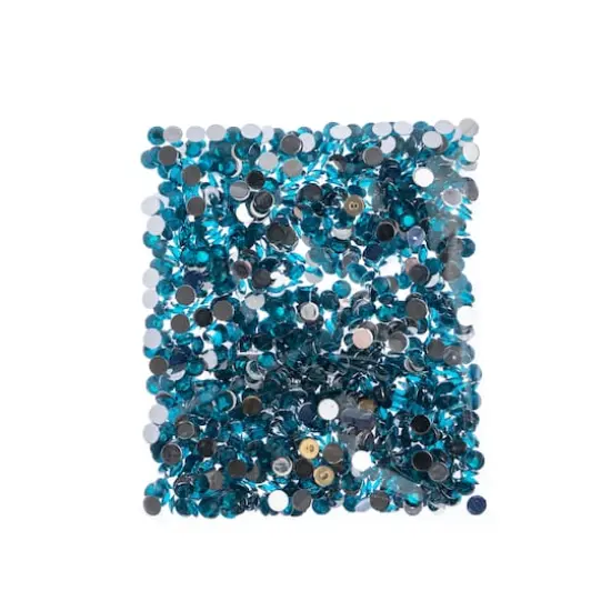 John Bead 6mm Acrylic Round Flat Back Rhinestones, 1,000ct. Turquoise {4}