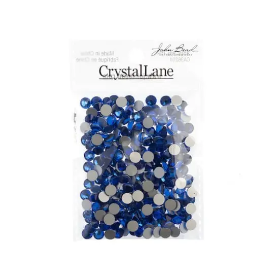 John Bead Crystal Lane SS30 Glass Round Flatback Rhinestones, 288ct. Blue Sapphire {4}