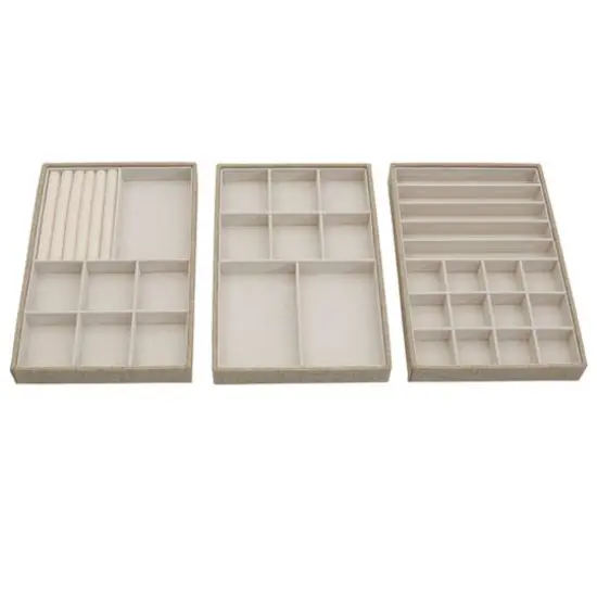 Household Essentials Stackable Jewelry Tray Set White {2}