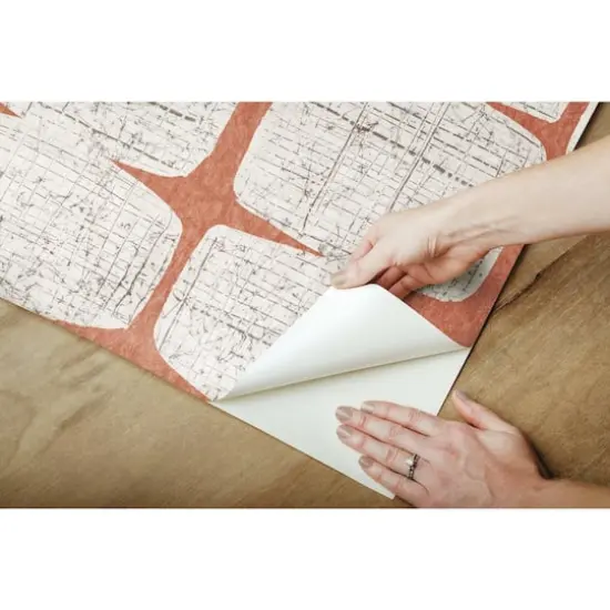 RoomMates Mid-Century Beads Peel & Stick Wallpaper Orange, White {6}