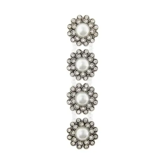 Silver Faux Pearl Flower Sliders, 25mm by Bead Landing&trade; {4}