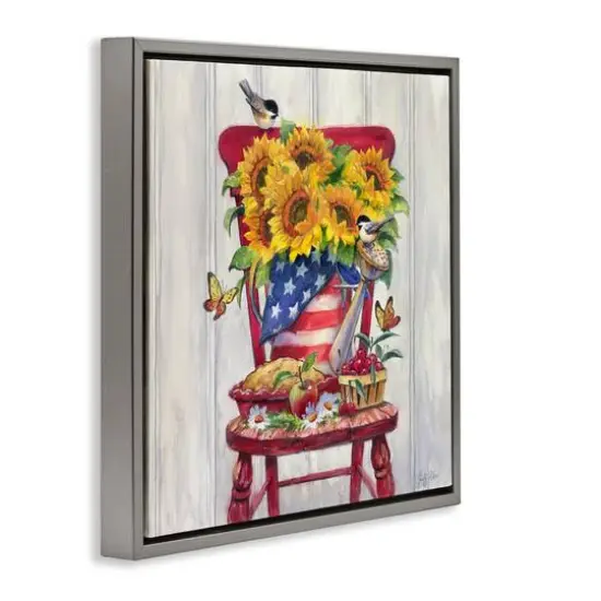 Stupell Industries Patriot Porch Still Life Floater Framed Art Gray {4}
