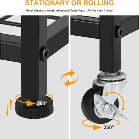 Rustic Brown 2-Tier Printer Cart with Wheels & Storage Bag {5}