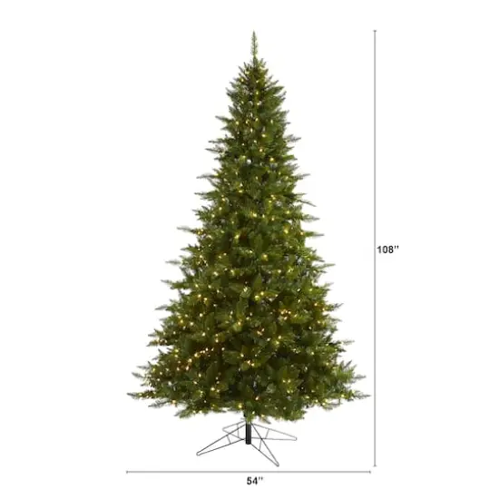 9ft. Pre-Lit Vermont Spruce Artificial Christmas Tree, Warm White LED Lights {9}