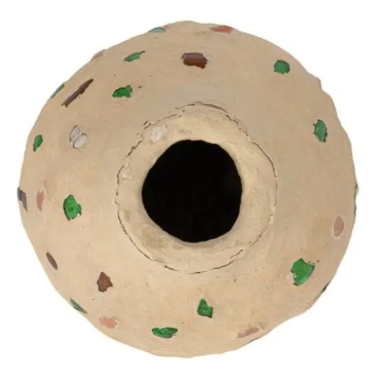 Hello Honey&reg; 13" Multicolor Handmade Paper Mache Vase with Embedded Glass, Shells & Wood Pieces {6}