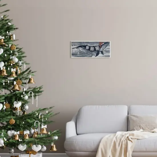 Stupell Industries Ho Ho Ho Christmas Santa Whale Wall Plaque Art {3}