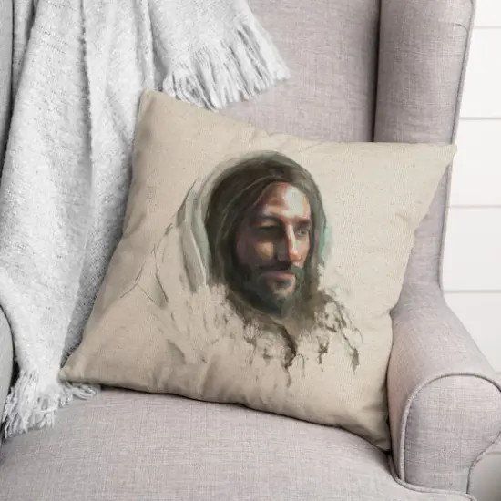 Portrait Of Jesus Pillow 2 18" x 18" Throw Pillow {4}